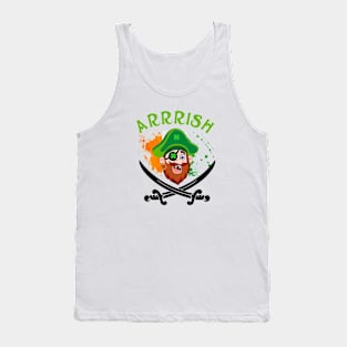 Arrish Irish Pirate  Leprechaun St Patricks Day Tank Top